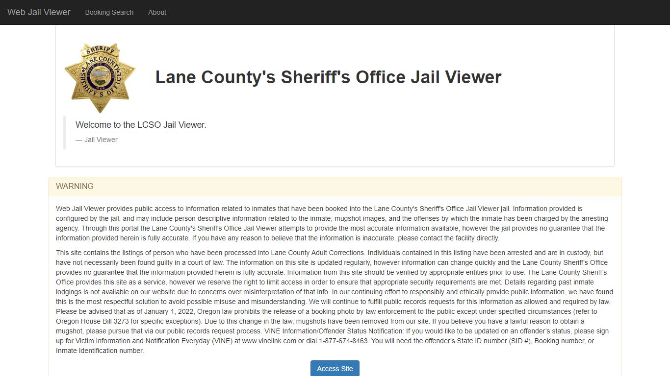 Home Page - Web Jail Viewer